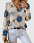 Elegant Floral Lightweight Sweater