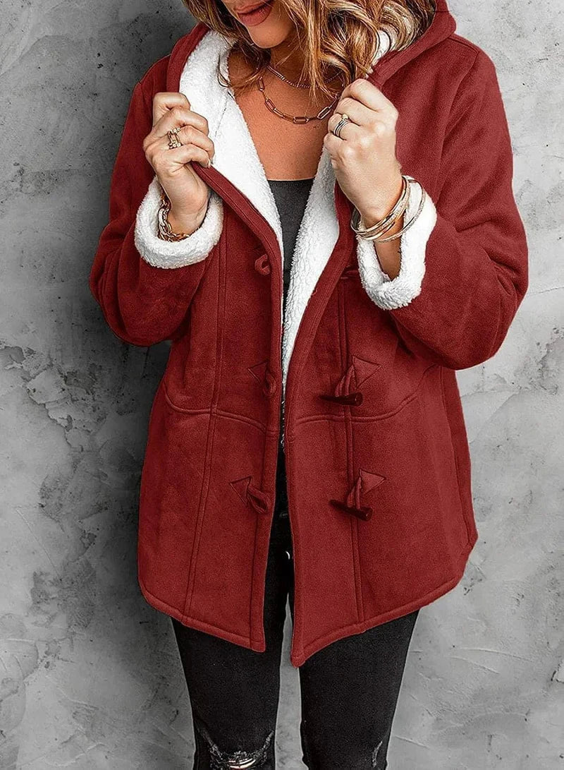 Warm Hooded Coat with Fleece Lining