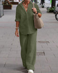Long-Sleeved Shirt & Pants Two-Piece Set