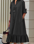 Black Loose Long Sleeve Dress