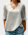 Blouse with Deep Neckline – Soft-Touch Statement Piece for Elegant Evenings or Weekend Styling
