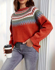 Bold Geo Pattern Sweater with Retro Style