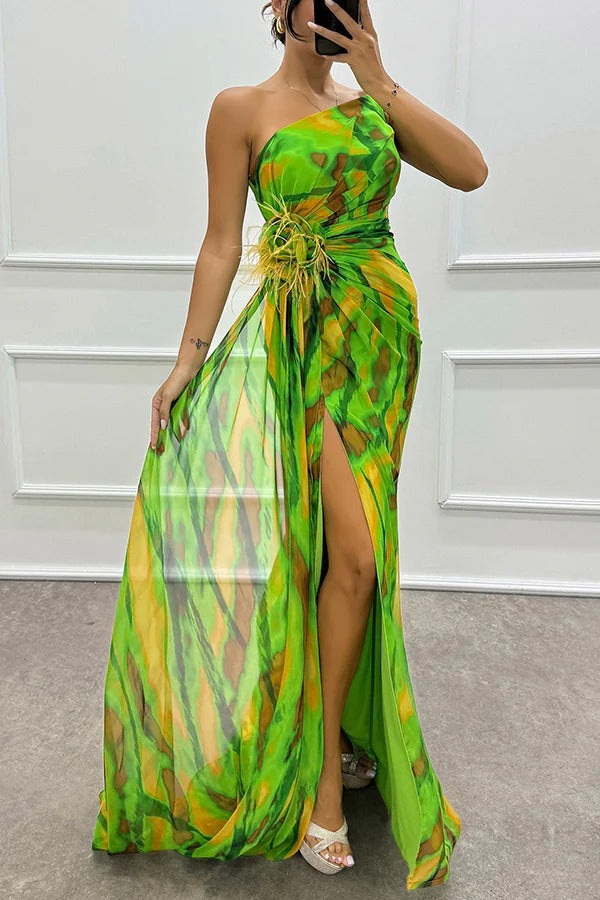 Chic Vibrant Patterned Maxi Dress