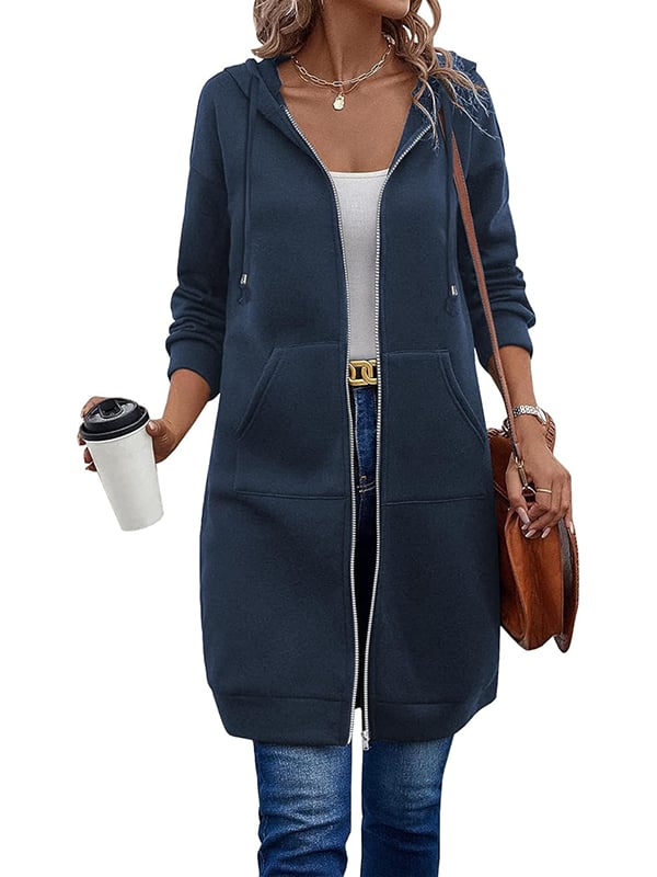 Long Sleeve Hoodie With Zip Up