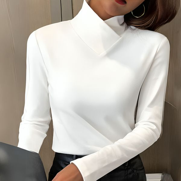 Elegant Turtleneck Fit Slim Casual Knit Top
