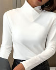 Elegant Turtleneck Fit Slim Casual Knit Top