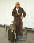 Stylish Vegan Suede Trench Coat