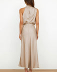 Backless Halter Neck Flowy Maxi Dress