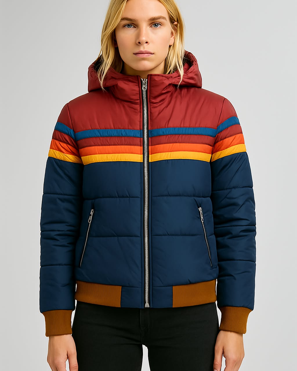 Mid-Length Puffer Jacket for Winter