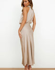Backless Halter Neck Flowy Maxi Dress