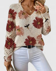 Elegant Floral Lightweight Sweater