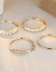 14k Golden Zirconia Stacking Rings