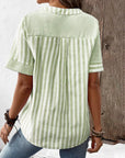 Classic Striped Button Up Blouse