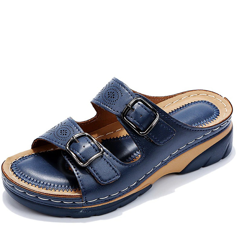 Comfort Fit Leather Sandals with Orthopedic Cushioning