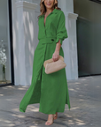 Deep V-Neck Flowy Maxi Dress