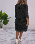 Polka Dot Print Layered Dress