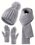 Women's Cozy Hat Scarf Gloves