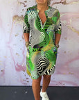 Vibrant V-Neck Flare Dress