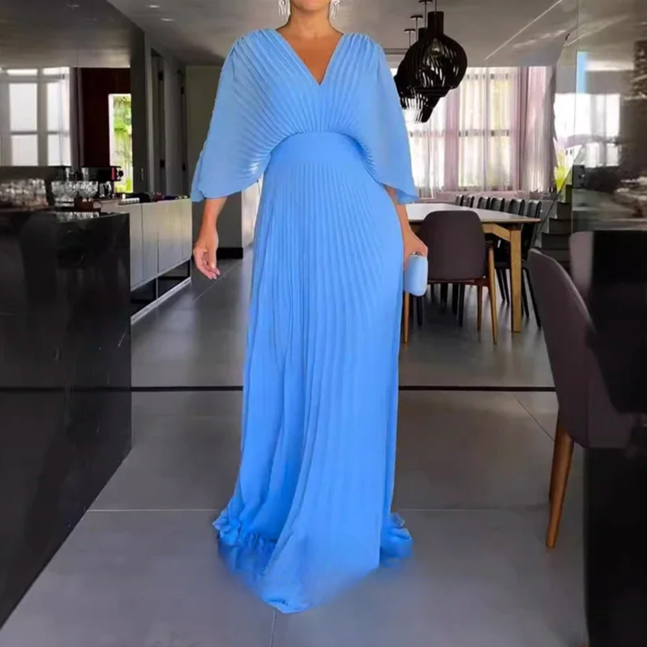 Women's Soft Pleated Evening Dress