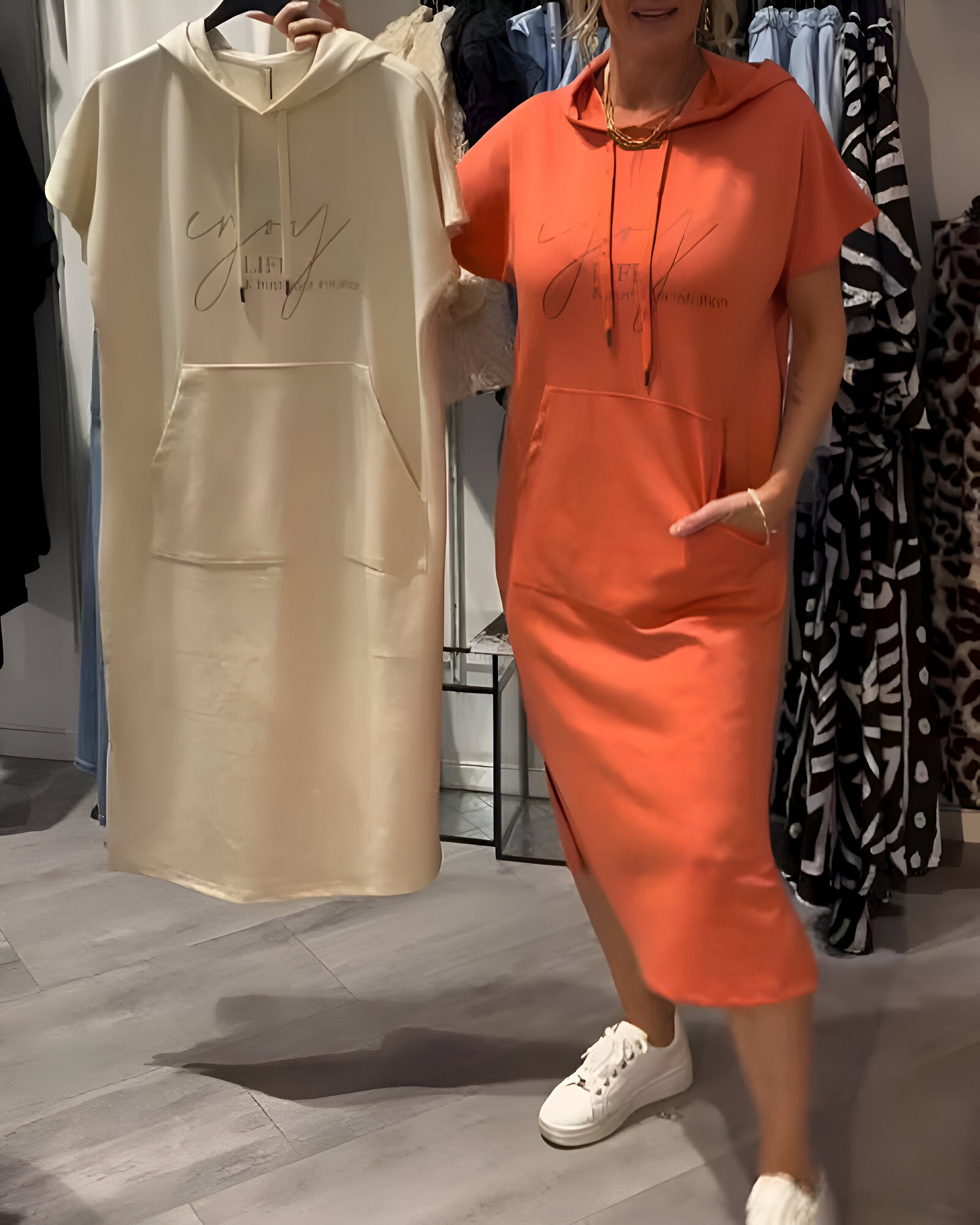 Relaxed Fit Pullover Hoodie Dress