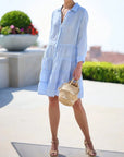 Soft Cinch Button-Up Dress