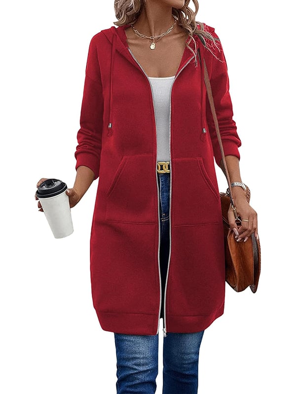 Long Sleeve Hoodie With Zip Up