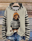 Women's Casual Dog Print Warm Hoodie