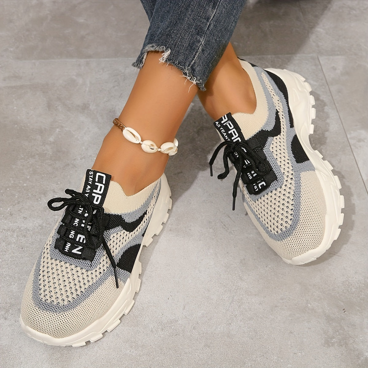 Amanda Stylish Mesh Sneakers with Flexible Fit