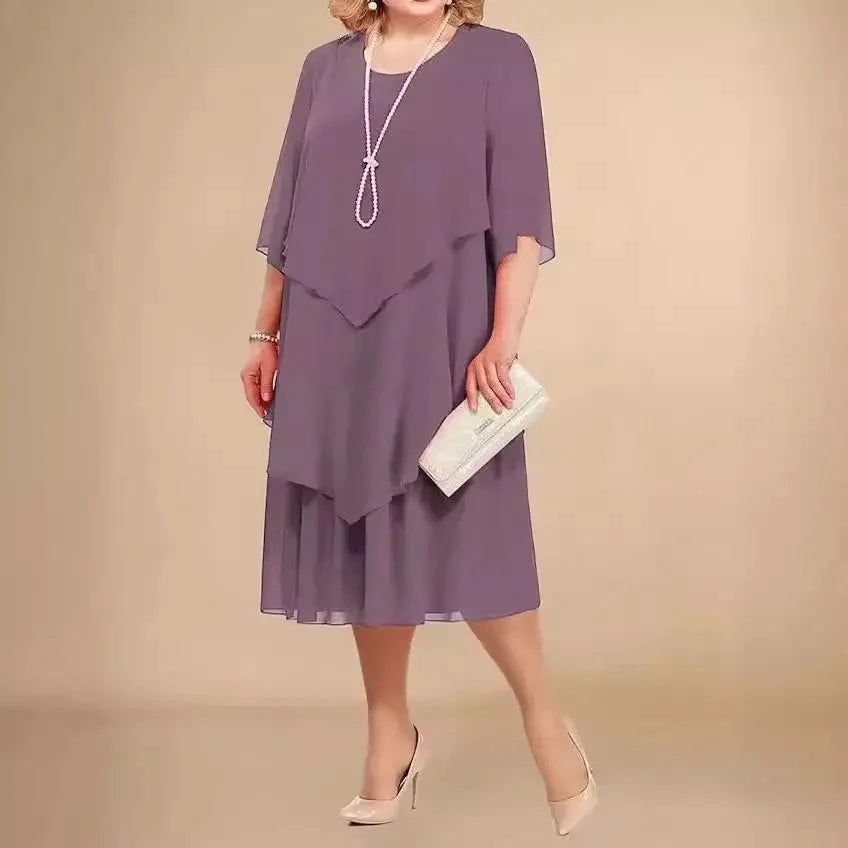 Refined Drape Midi Style Dress