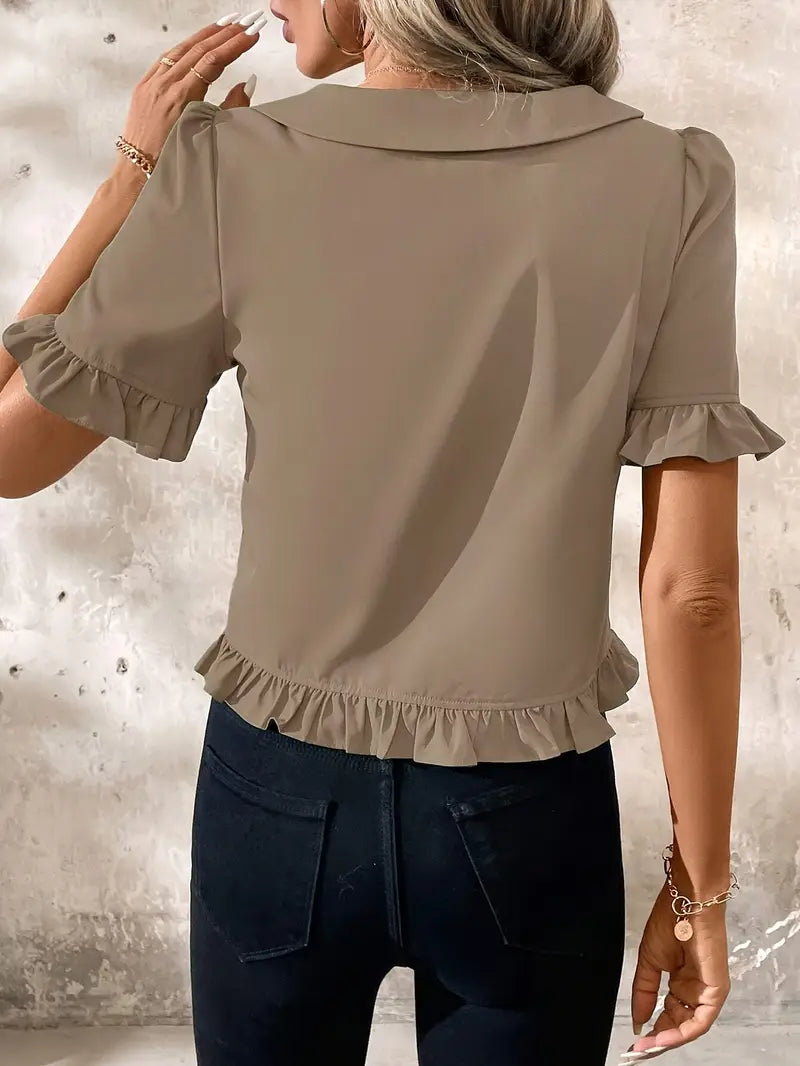 Elegant Short Sleeve Blouse