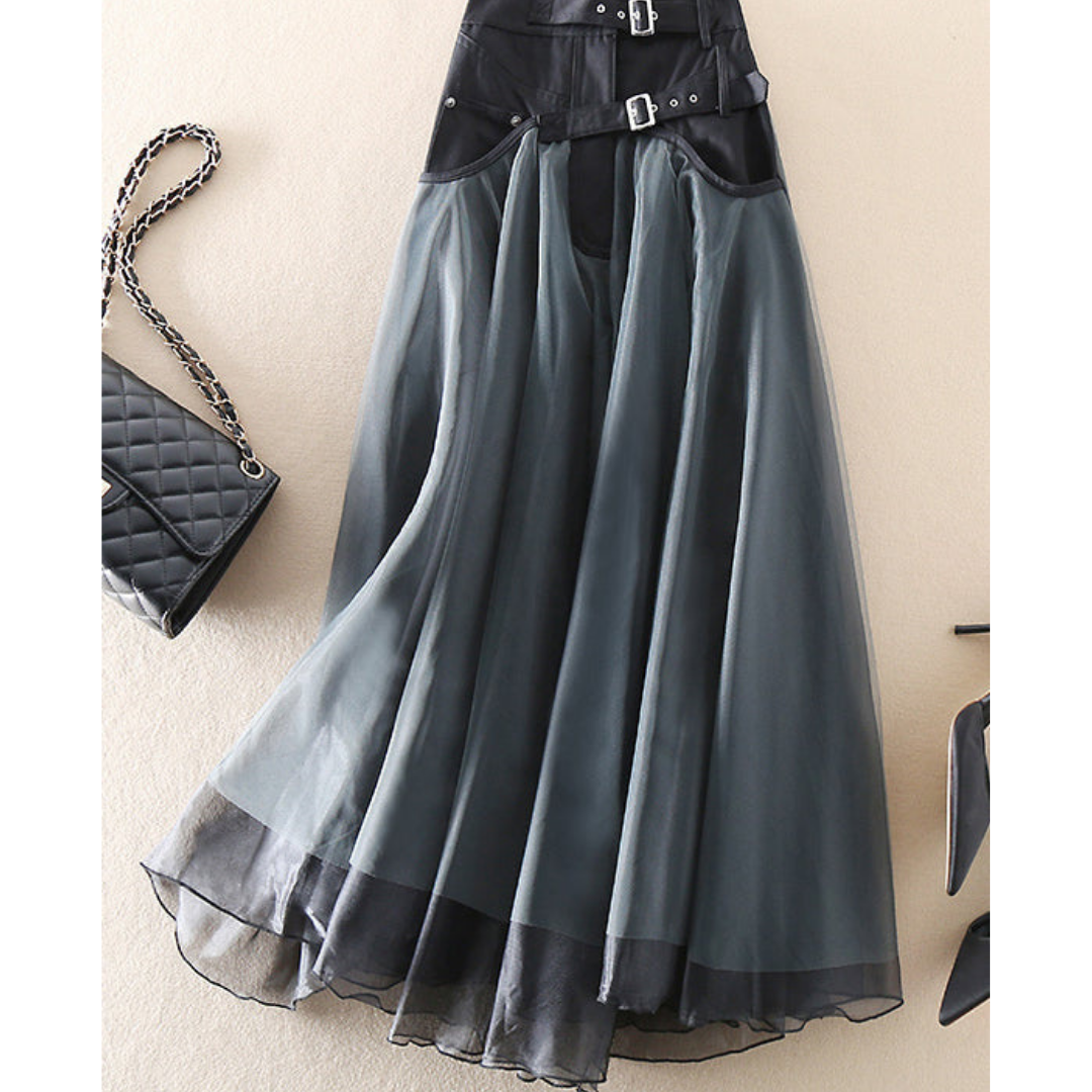 Elegant High Waist Layered Skirt