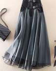 Elegant High Waist Layered Skirt
