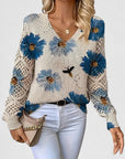 Elegant Floral Lightweight Sweater