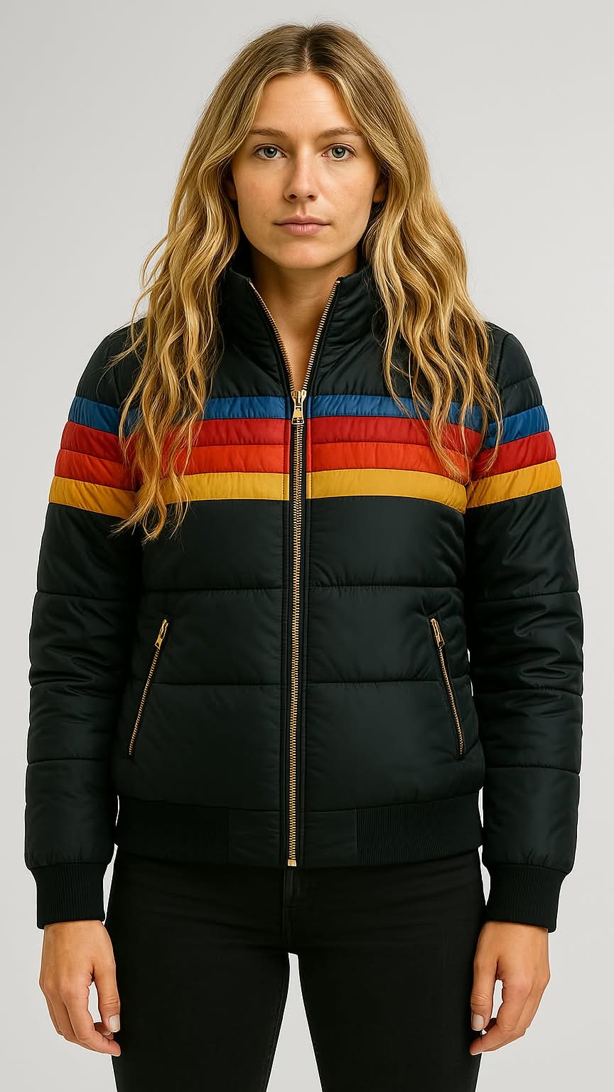 Mid-Length Puffer Jacket for Winter