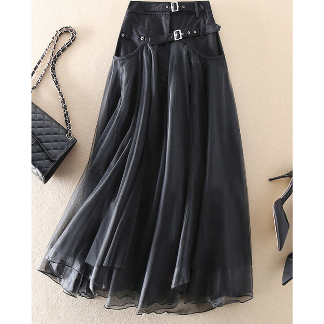 Elegant High Waist Layered Skirt