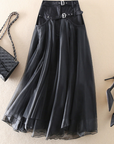 Elegant High Waist Layered Skirt
