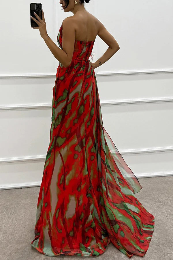 Chic Vibrant Patterned Maxi Dress