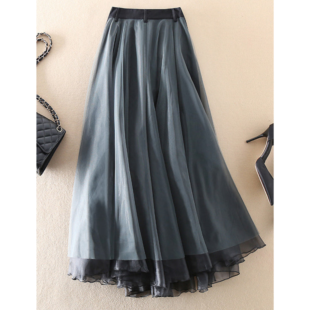 Elegant High Waist Layered Skirt
