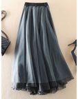 Elegant High Waist Layered Skirt