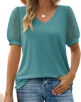 V-Neck Sleeve Belly Cover Blouse
