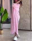 Loose Fit Shirt Dress with Classic Stripes