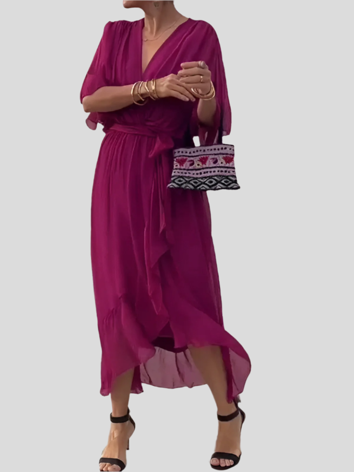 Gentle Tiered Ruffle Midi Dress