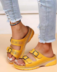 Comfort Fit Leather Sandals with Orthopedic Cushioning