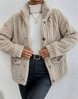 Double-Sided Velvet Button Cardigan