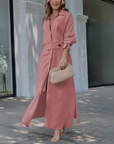 Deep V-Neck Flowy Maxi Dress