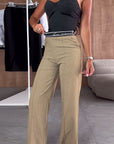 Straight-Leg Casual Pants