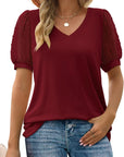 V-Neck Sleeve Belly Cover Blouse