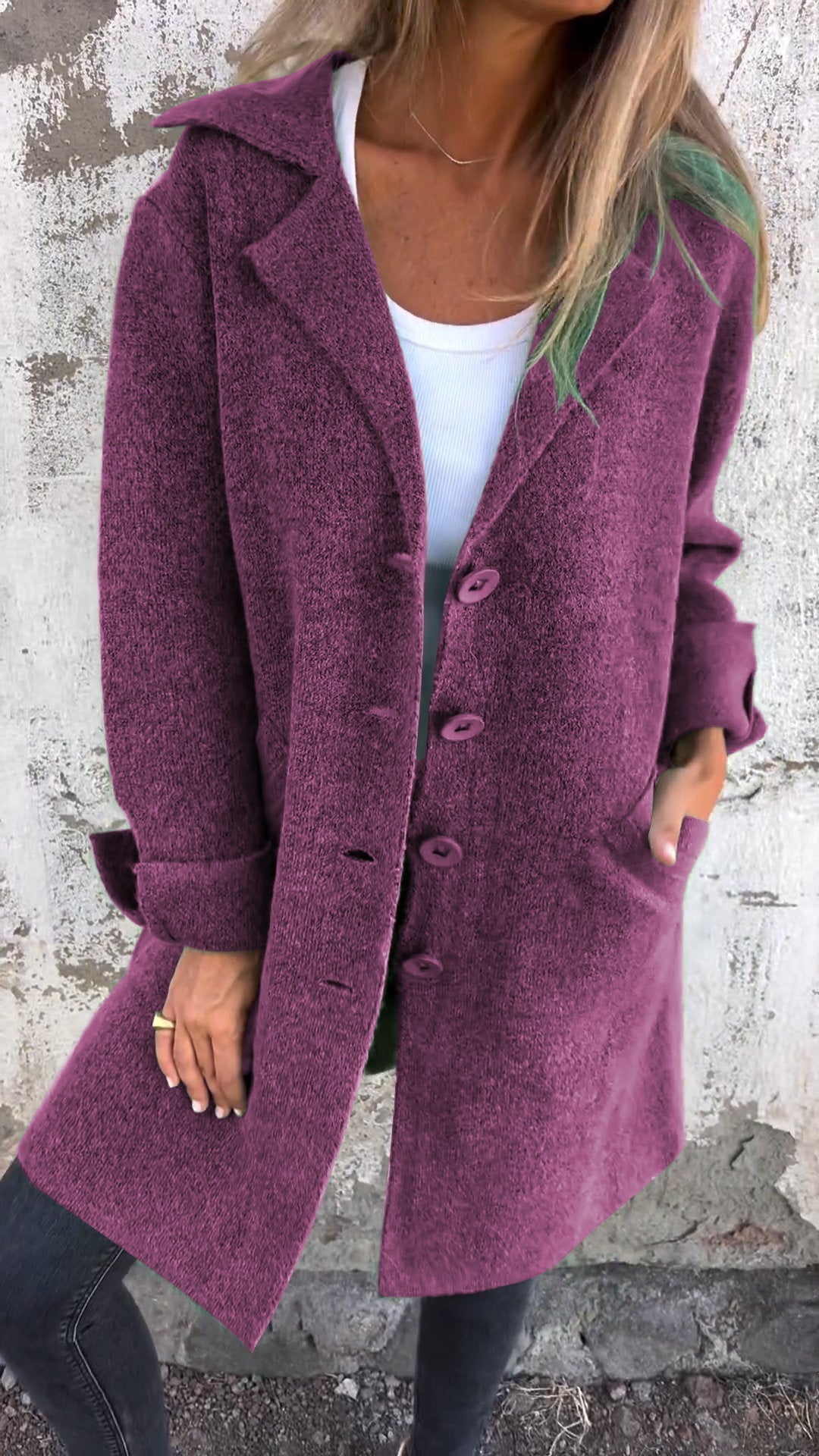 Casual Longline Knit Coat Jacket