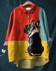 Cute Chloe Dog Drawing Print T-Shirt