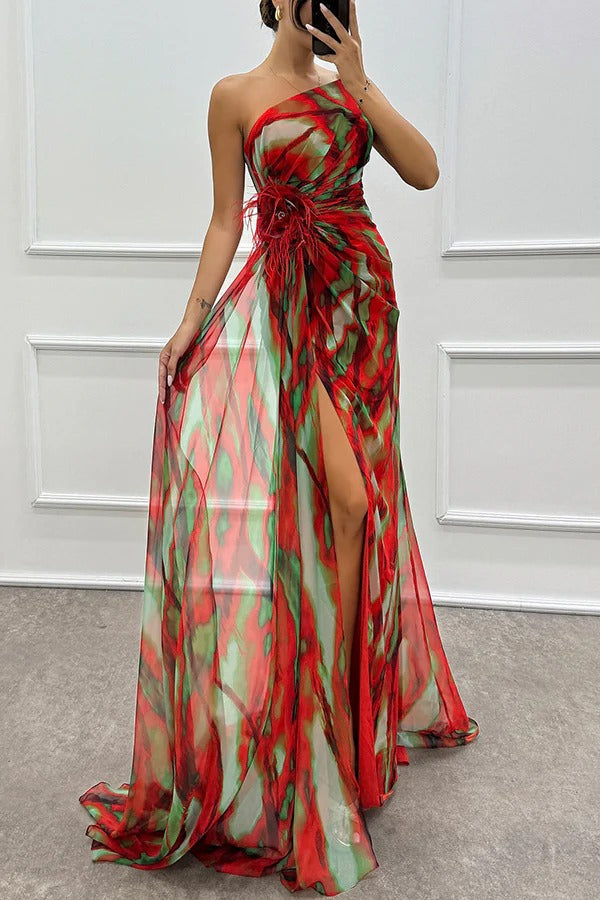 Chic Vibrant Patterned Maxi Dress